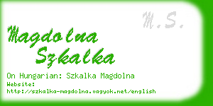 magdolna szkalka business card